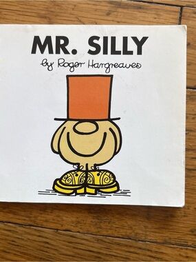 Mr. Silly by Roger Hargreaves Book Cover - Yellow & Orange Illustration